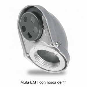 mufa emt con rosca de 4"