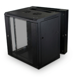 gabinete de pared, 600mmx550mm, 6ru, abatible, color negro